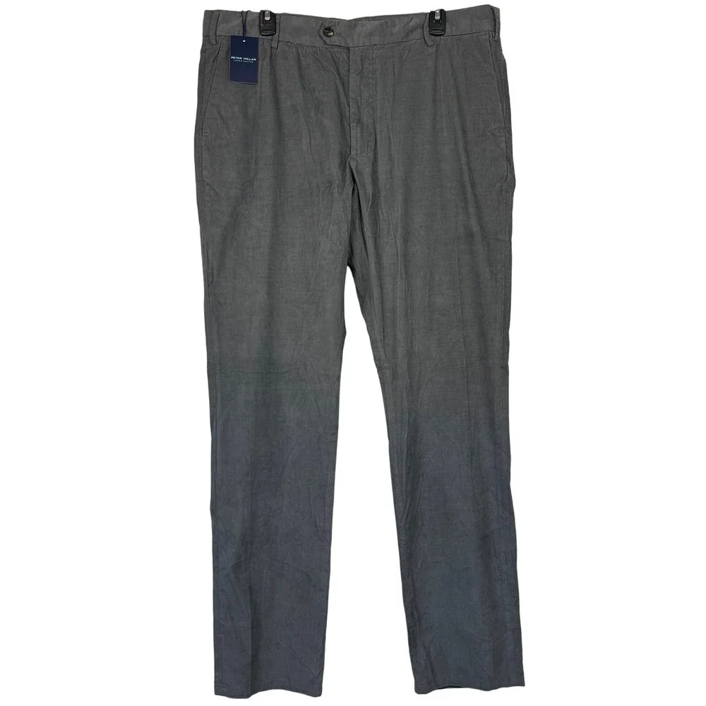 NEW Peter‎ Millar Crown Crafted Colt Corduroy Pants Tailored Fit 38x34 Gray $295